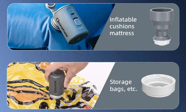 Portable Electric Air Pump with Type-C Charging for Outdoor Use-VOLCANO2-WT