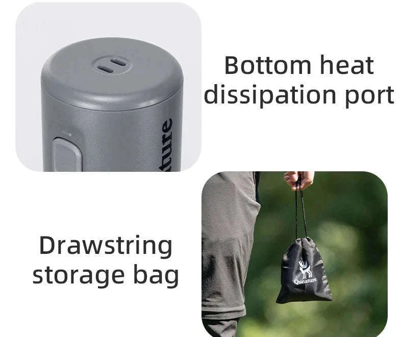 Portable Electric Air Pump with Type-C Charging for Outdoor Use-VOLCANO2-WT