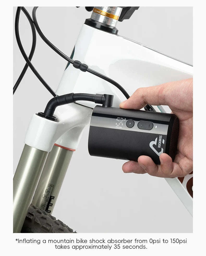 Portable Electric Bike Pump 150 PSI Mini Inflator with Digital Display-QJCQBM1