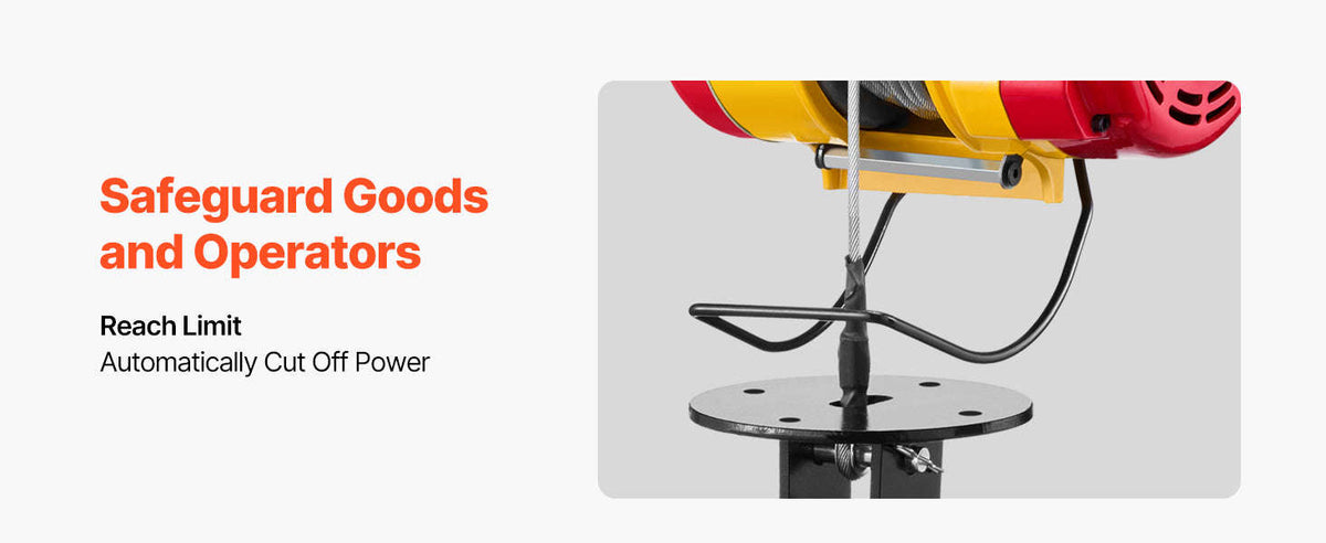 Portable Electric Hoist 1100 lbs 1800W Wired Wireless 98 ft Lift-1100lbs / Germany