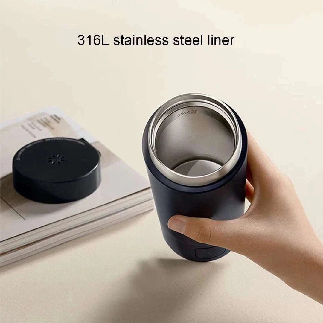 Portable Electric Kettle 350ml with Temperature Control & Thermos-White / EU