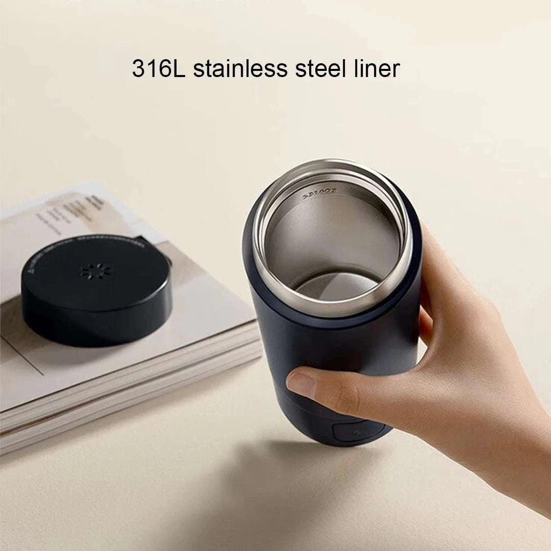Portable Electric Kettle 350ml with Temperature Control & Thermos-White / EU