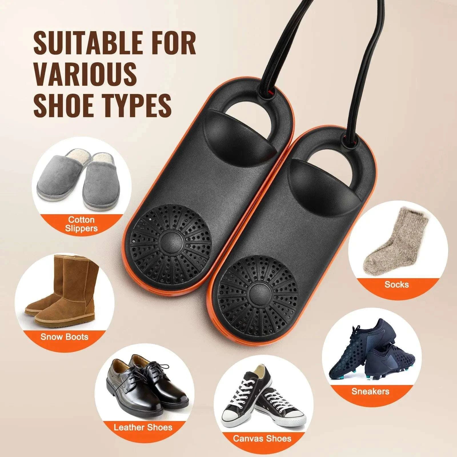 Portable Electric Shoe Dryer & Deodorizer for Boots and Shoes-United States