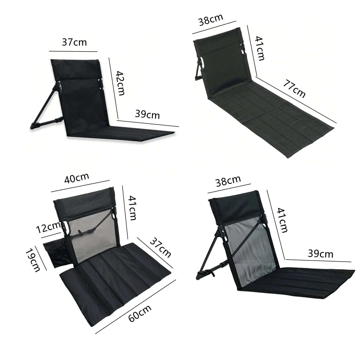 Portable Foldable Camping Floor Chair with Back Support-army green / China Mainland