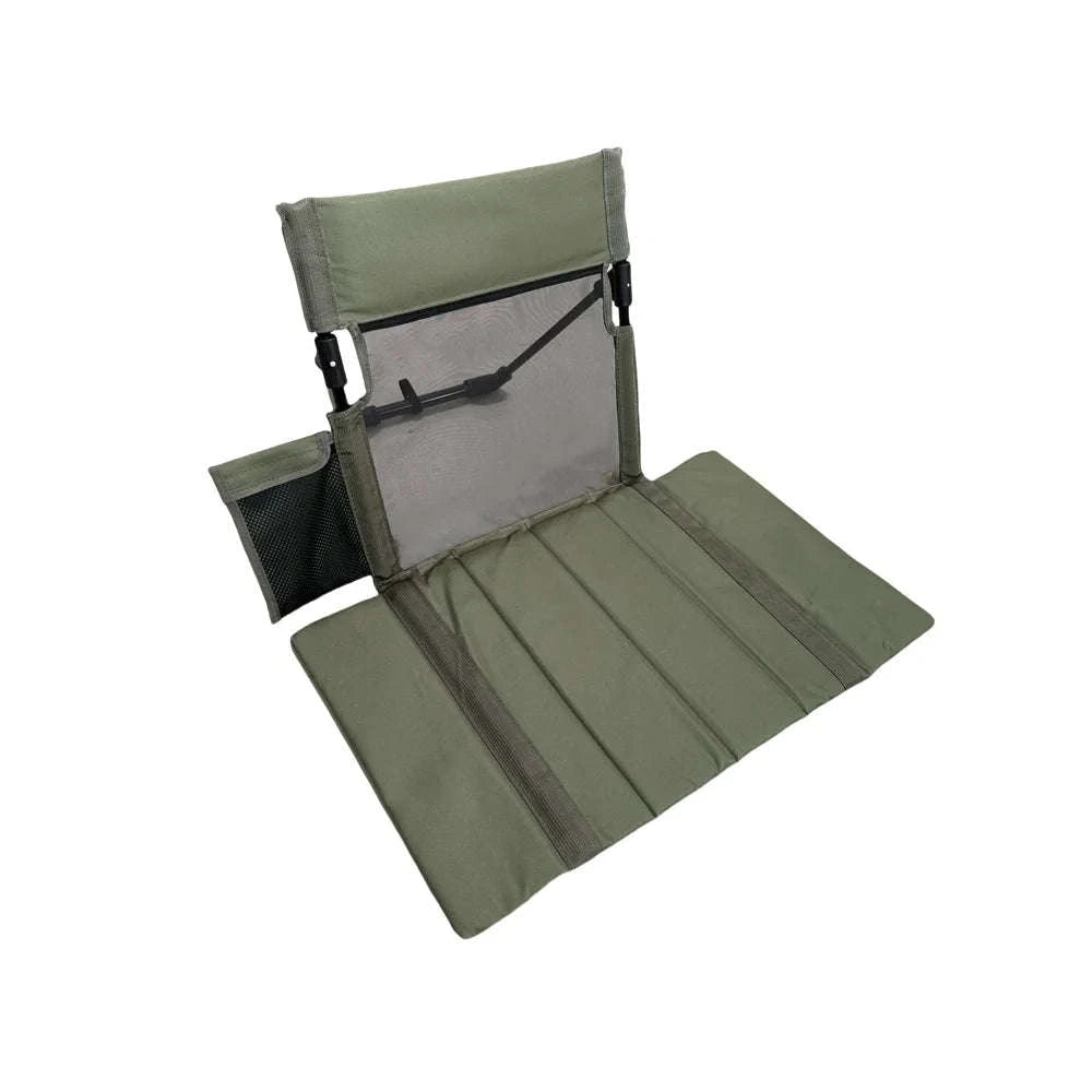 Portable Foldable Camping Floor Chair with Back Support-army green / China Mainland