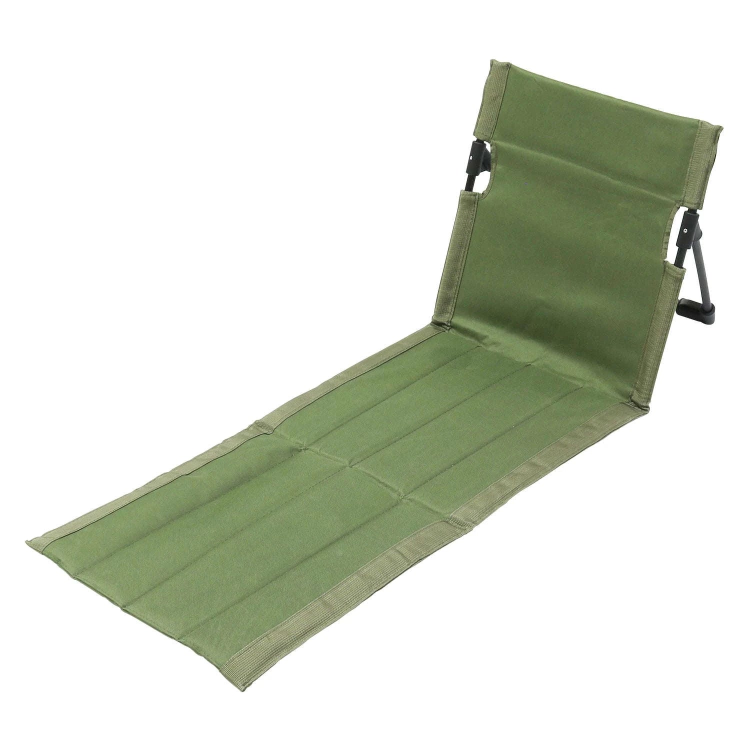 Portable Foldable Camping Floor Chair with Back Support-army green / China Mainland