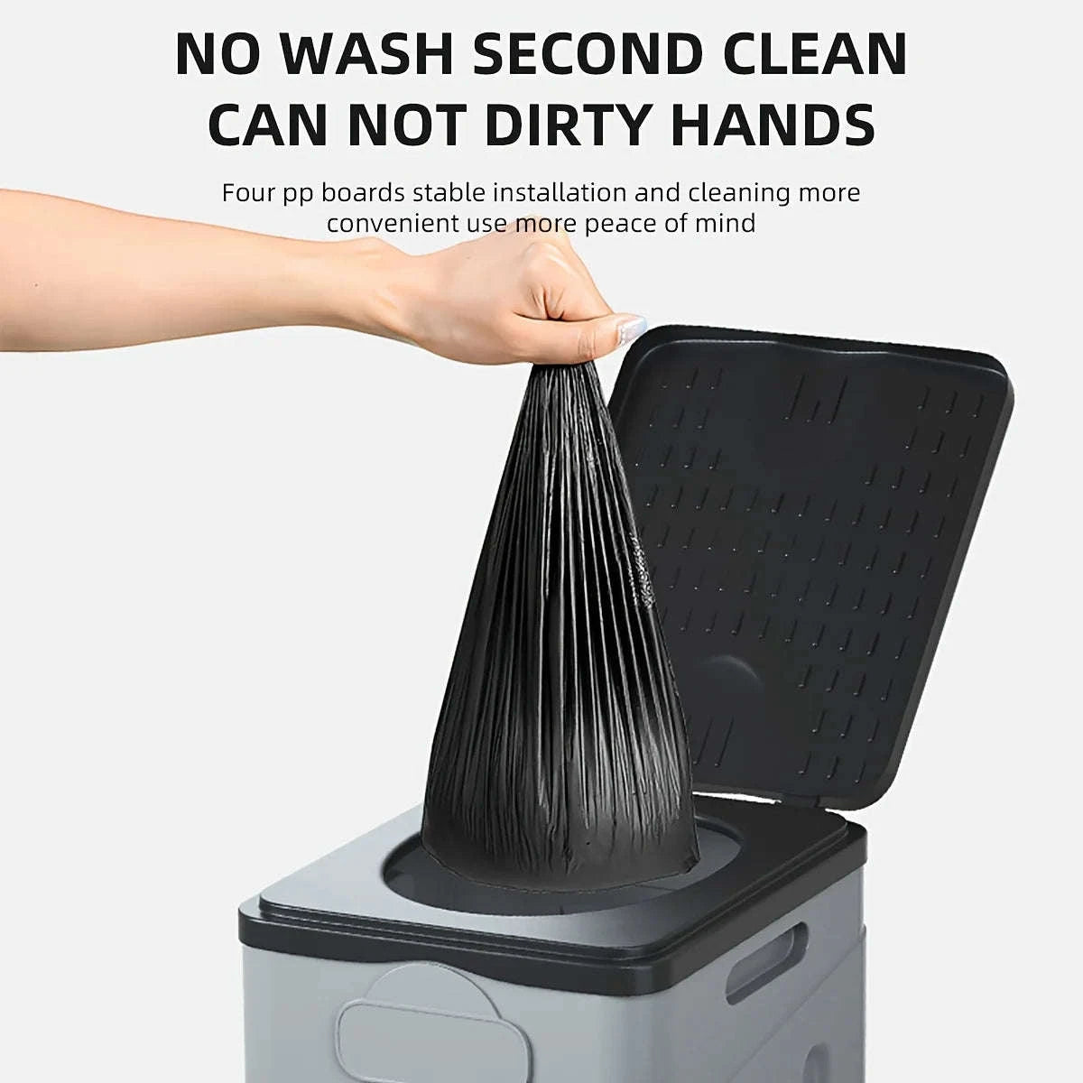 Portable Foldable Camping Toilet-Black