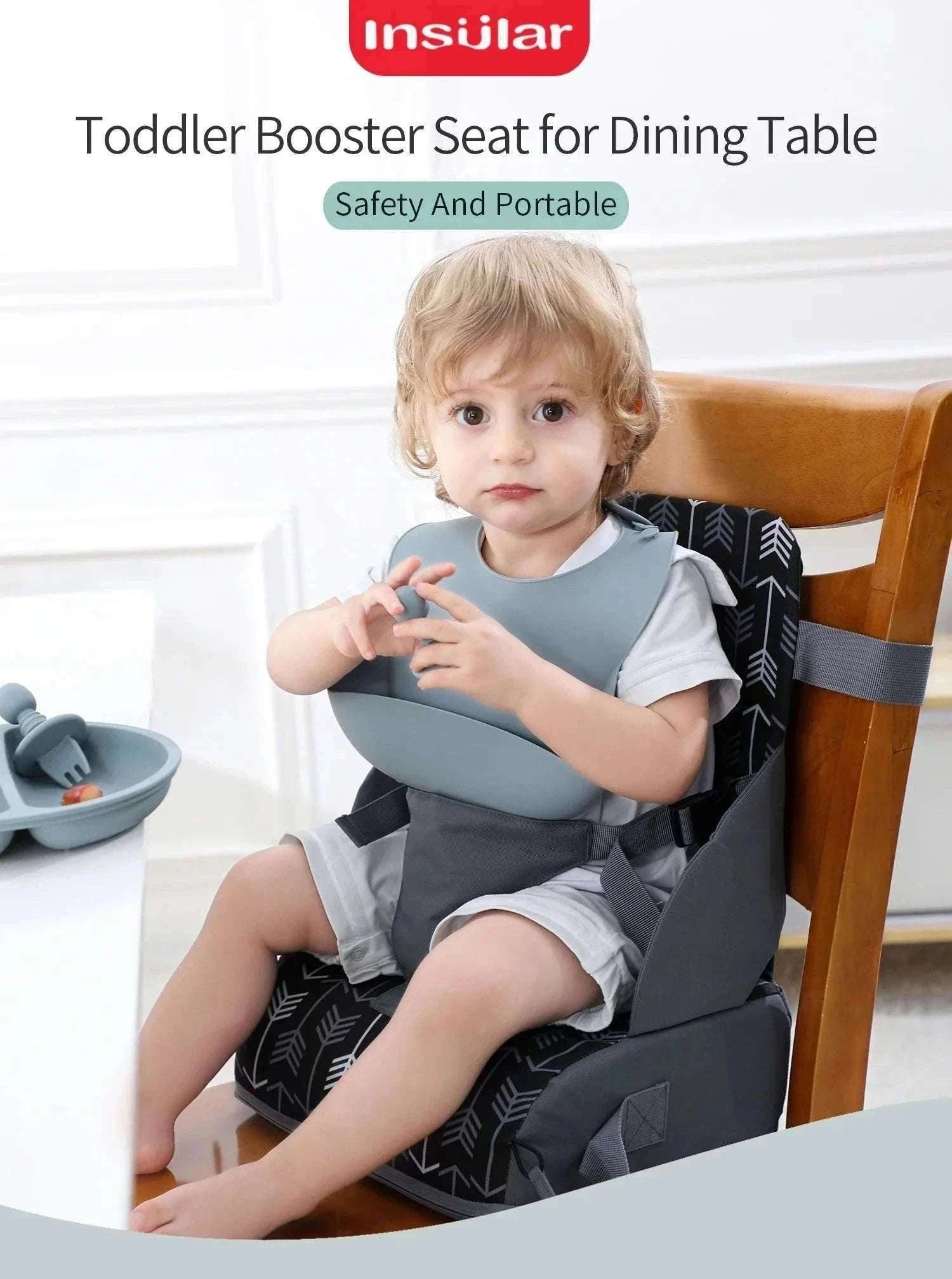 Portable Foldable Children's Booster Seat for Dining and Travel-Giraffe