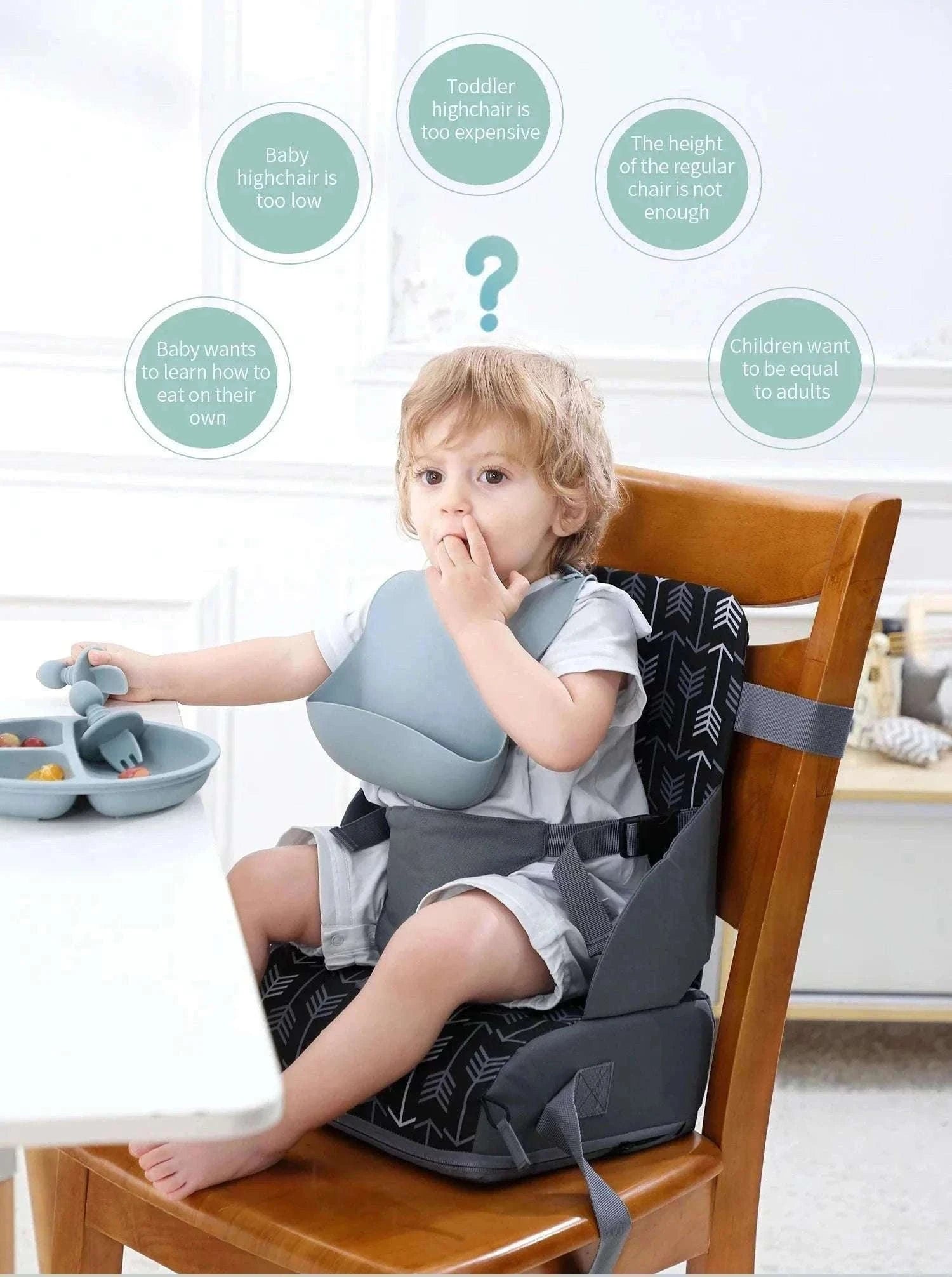 Portable Foldable Children's Booster Seat for Dining and Travel-Giraffe