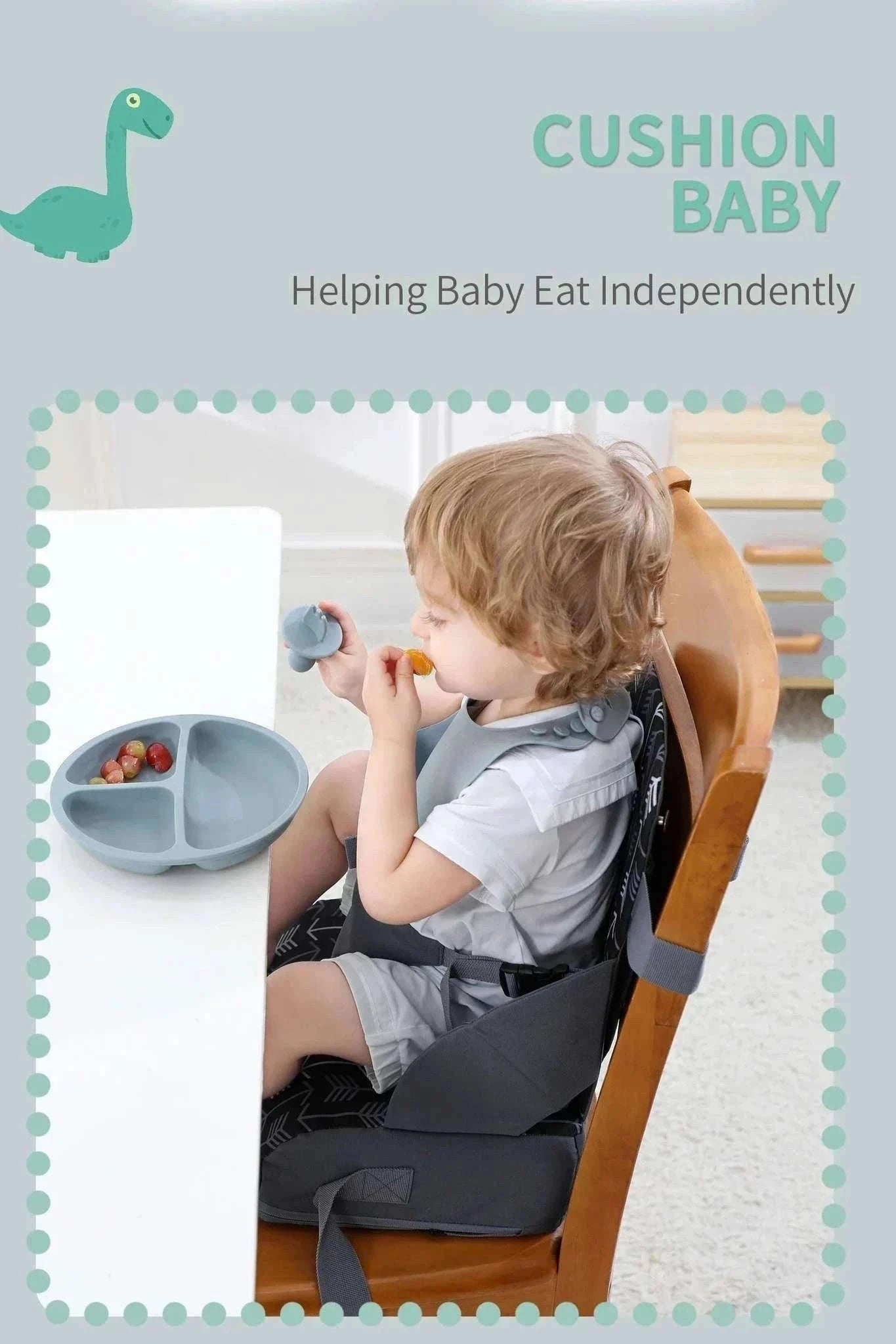 Portable Foldable Children's Booster Seat for Dining and Travel-Giraffe