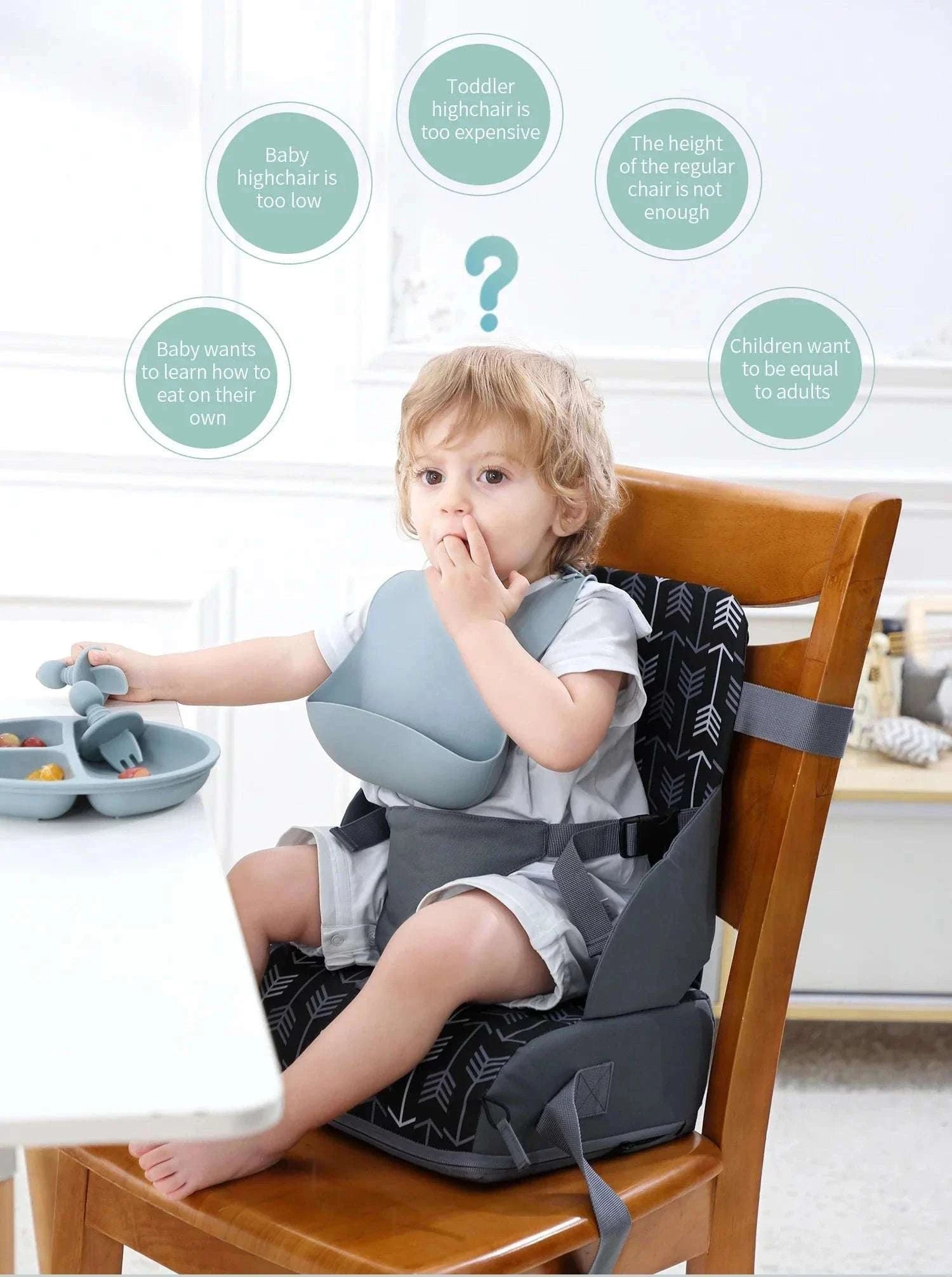 Portable Foldable Children's Booster Seat for Dining & Travel-