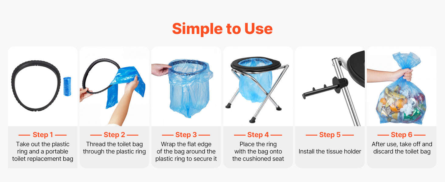 Portable Foldable Toilet for Camping with Soft Seat-350 lbs / United States