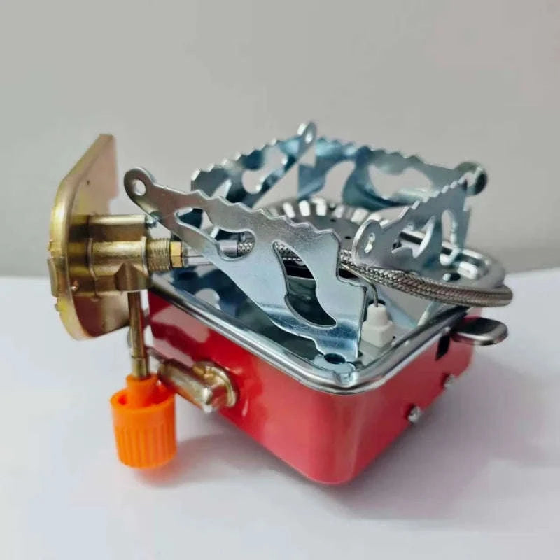 Portable Foldable Windproof Gas Stove for Camping and Hiking-With external wiring