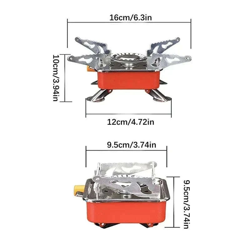 Portable Foldable Windproof Gas Stove for Camping and Hiking-With external wiring