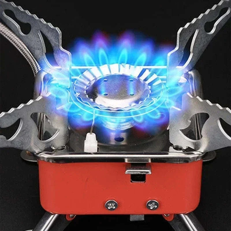 Portable Foldable Windproof Gas Stove for Camping and Hiking-With external wiring