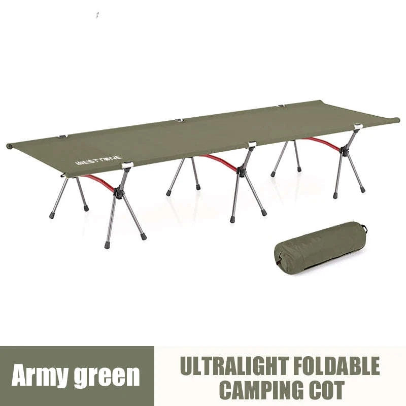 Portable Folding Camping Bed with Height Adjustment-black / United States
