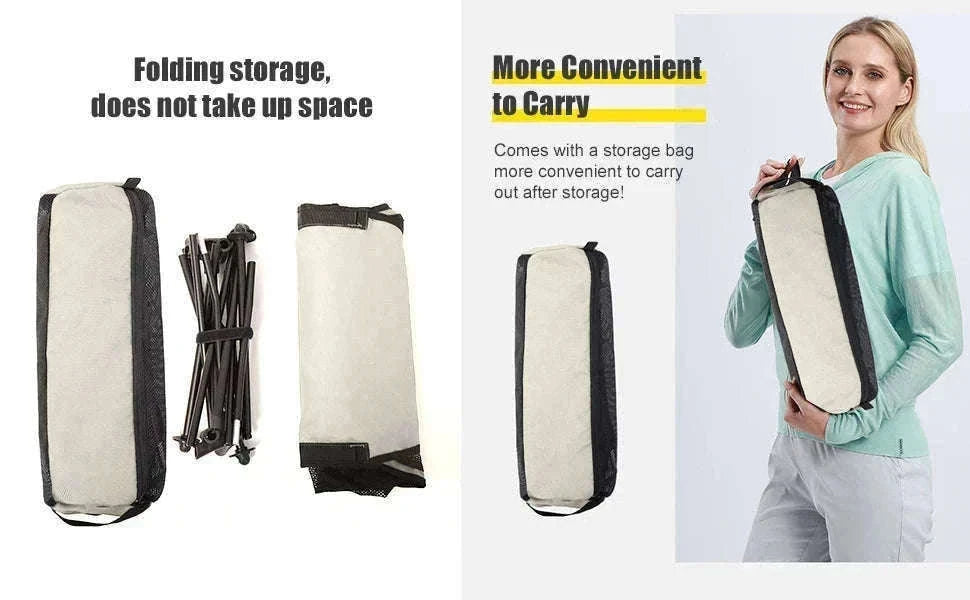 Portable Folding Camping Chair with Headrest Lightweight Aluminum Alloy-Beige