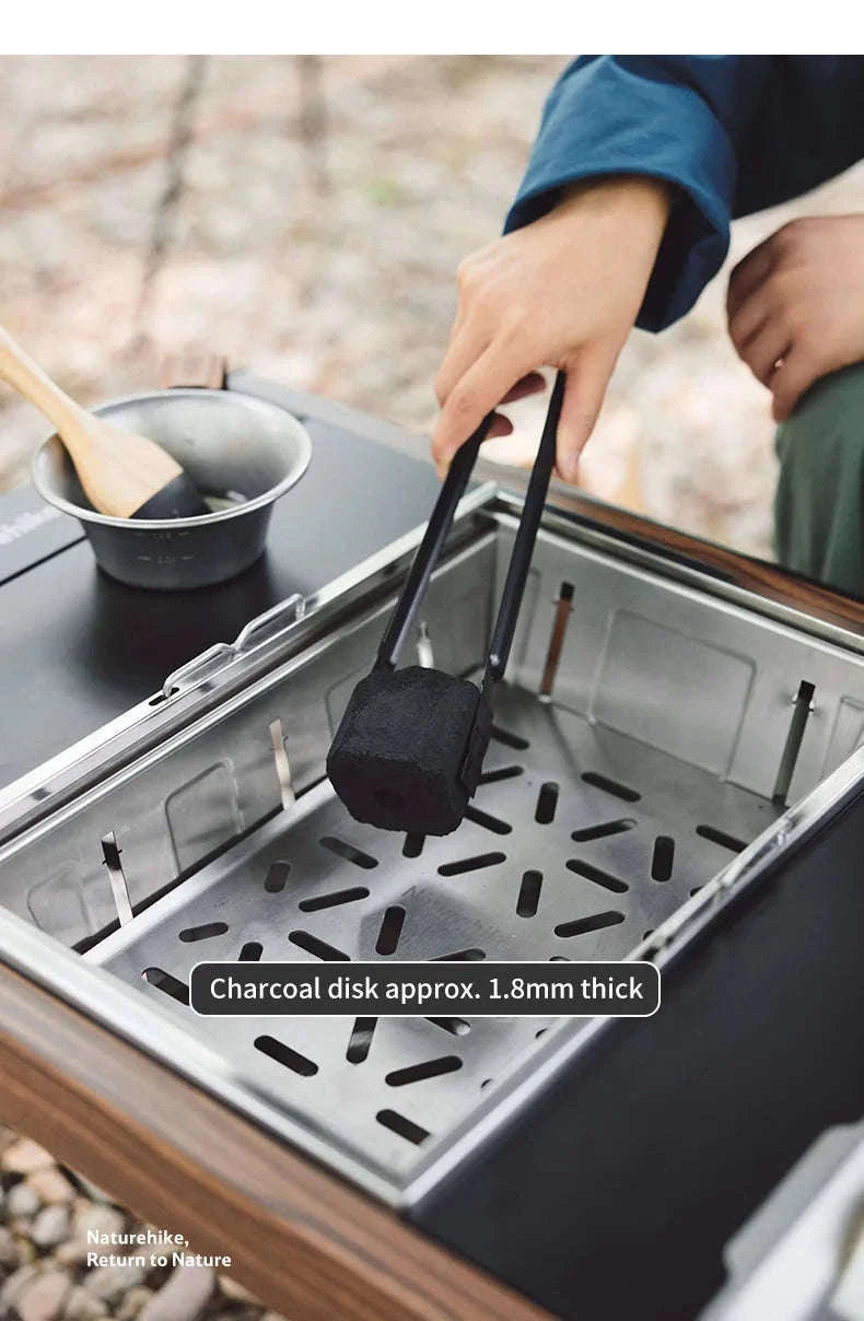 Portable Folding Charcoal Grill for IGT Table with Tongs-Folding Grill / Germany