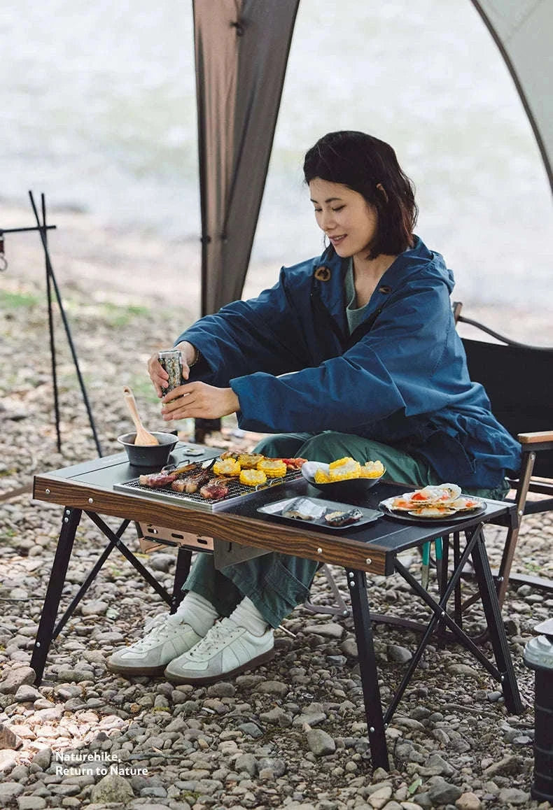 Portable Folding Charcoal Grill for IGT Table with Tongs-Folding Grill / Germany