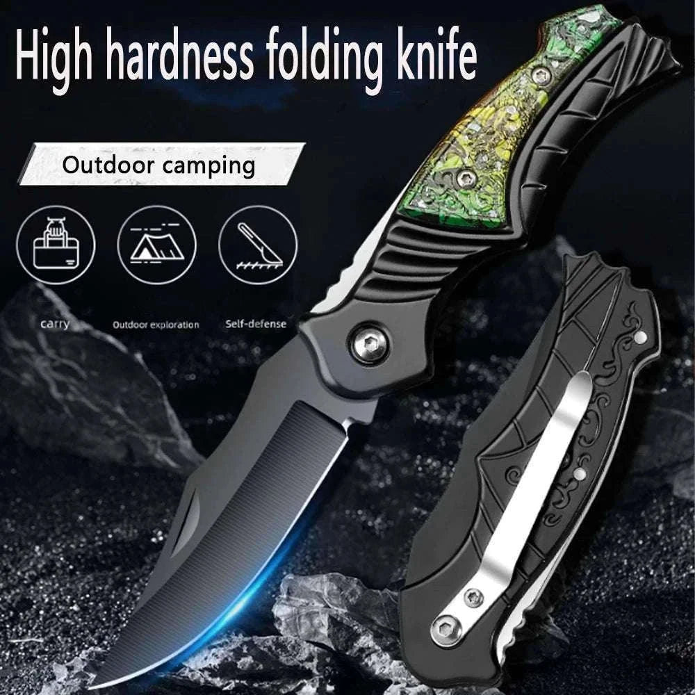 Portable Folding Fruit Knife for Outdoor and Everyday Cutting-light green