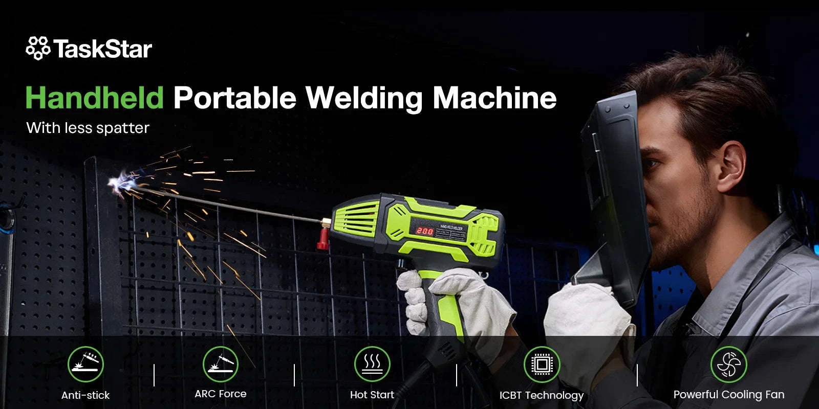 Portable Handheld Electric ARC Welder Kit 110V IGBT Inverter with Digital Display-United States