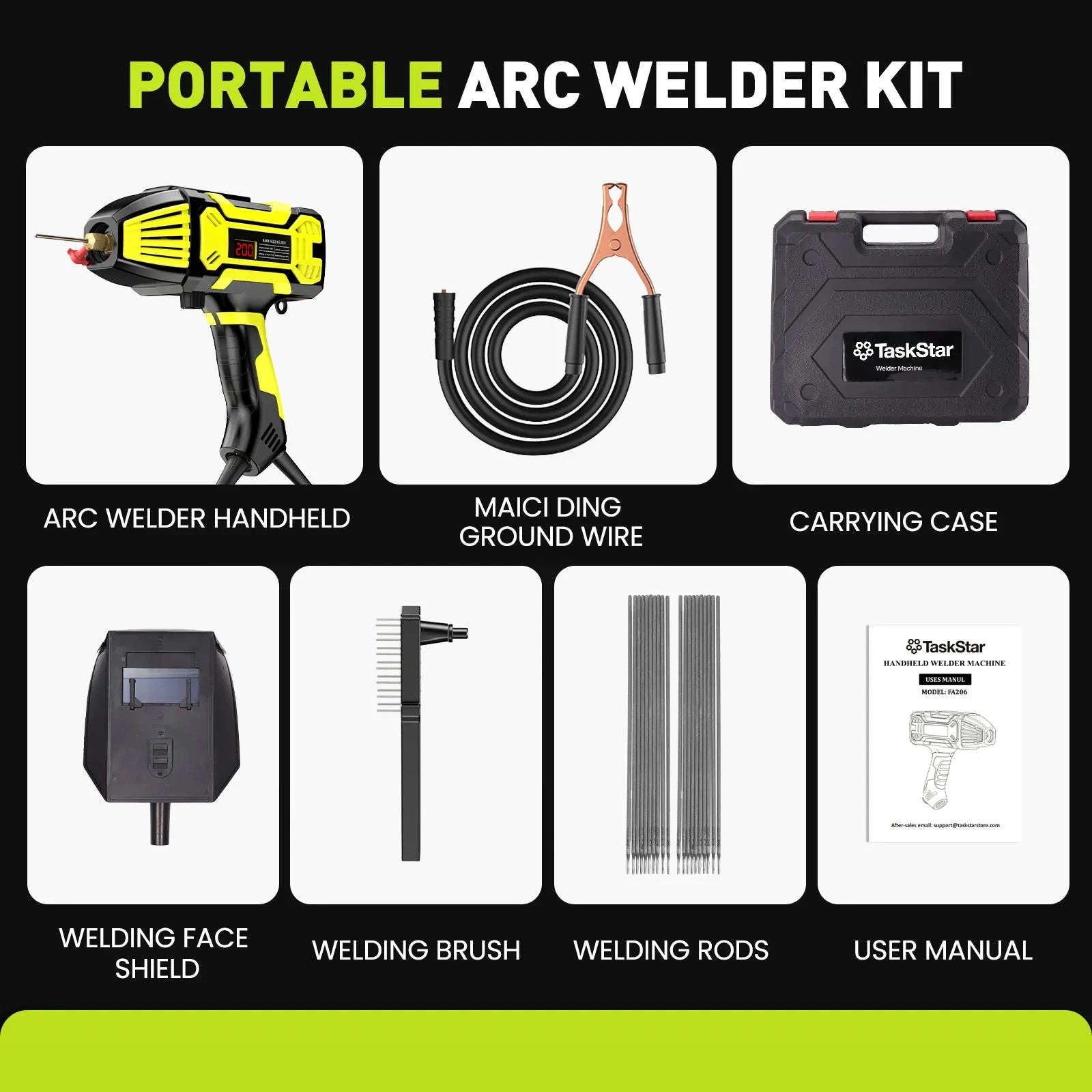 Portable Handheld Electric ARC Welder Kit 110V IGBT Inverter with Digital Display-United States