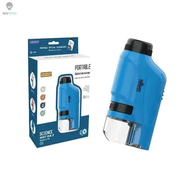 Portable Handheld Microscope 60–120X with LED Light-Blue