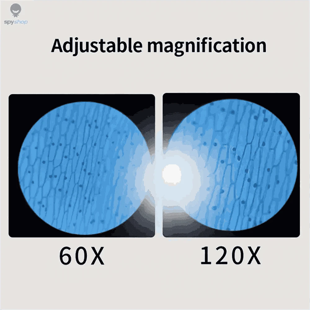 Portable Handheld Microscope 60–120X with LED Light-Blue