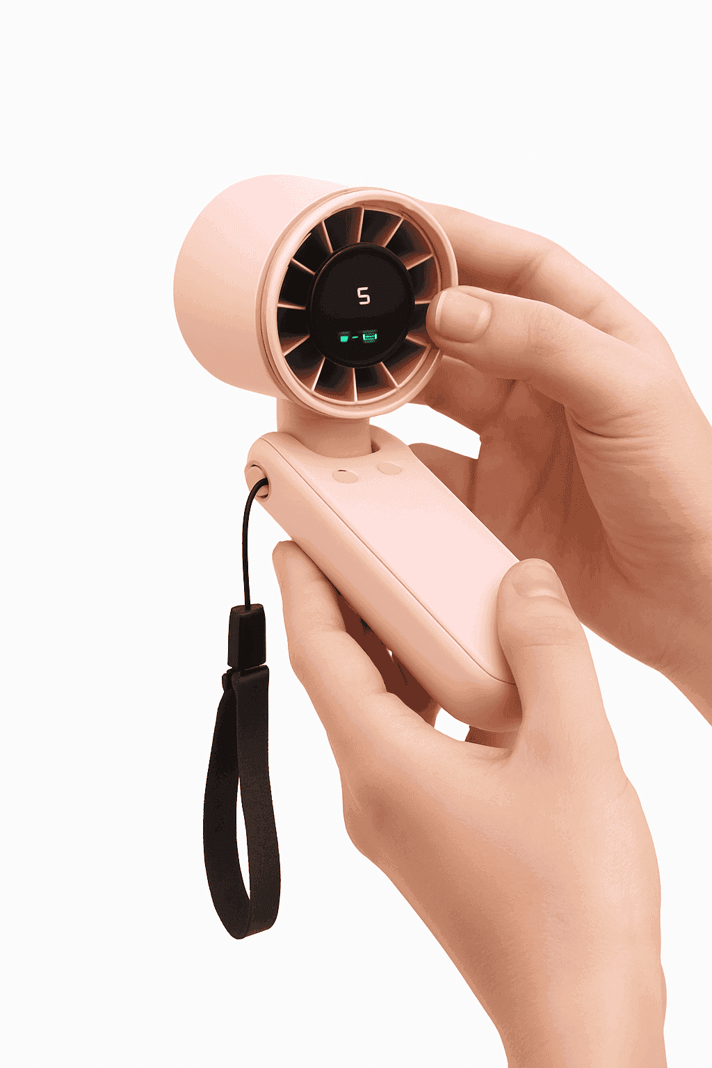 Portable Handheld Turbo Fan, 5000mAh, 12-Hour Battery Life-WHITE / United States