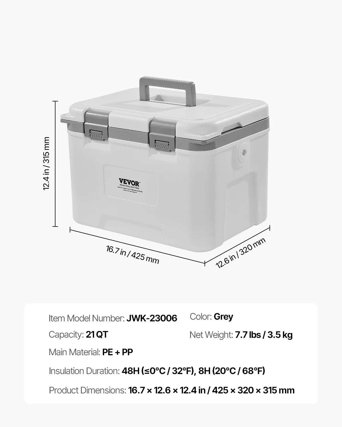 Portable Hard Cooler with Ice Retention, Heavy-Duty Handles and Cup Holder-16.5qt / United States