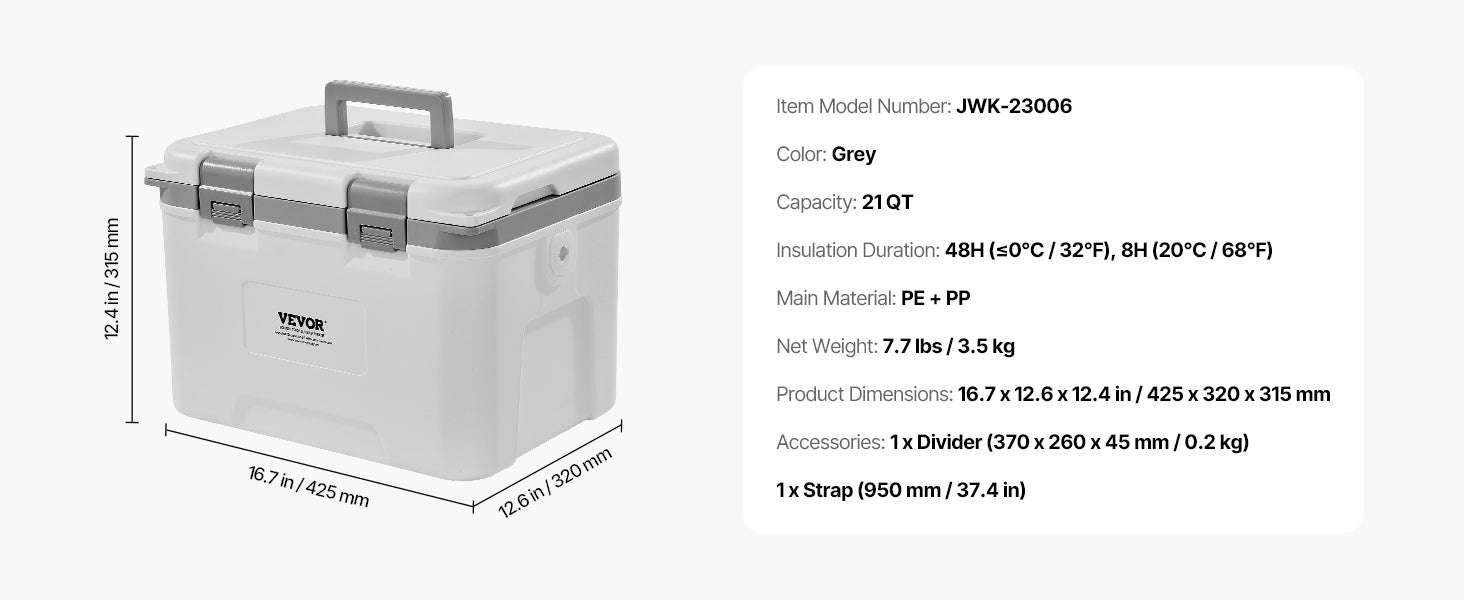 Portable Hard Cooler with Ice Retention, Heavy-Duty Handles and Cup Holder-16.5qt / United States
