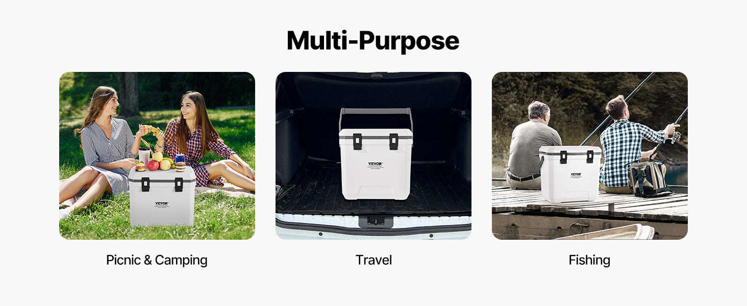Portable Hard Cooler with Ice Retention, Heavy-Duty Handles and Cup Holder-16.5qt / United States