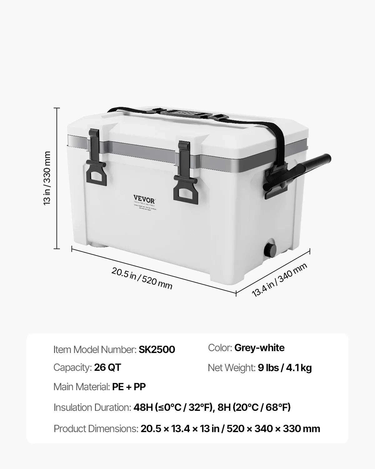 Portable Hard Cooler with Ice Retention, Heavy-Duty Handles and Cup Holder-16.5qt / United States