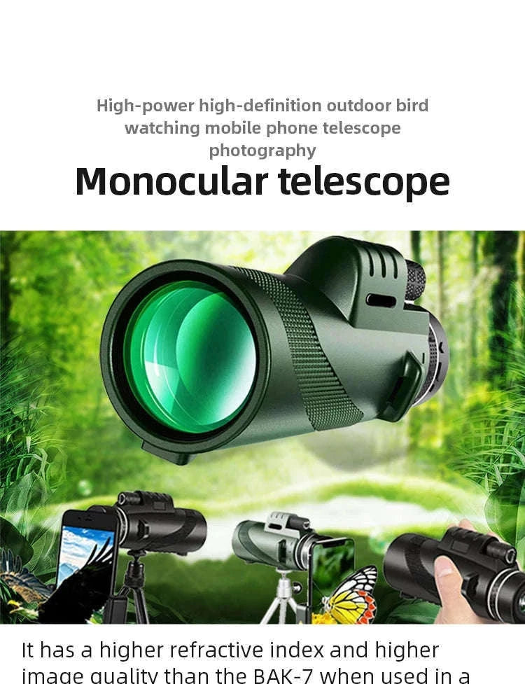 Portable HD Monocular Telescope for Outdoor Adventures-G872D-Green suit2