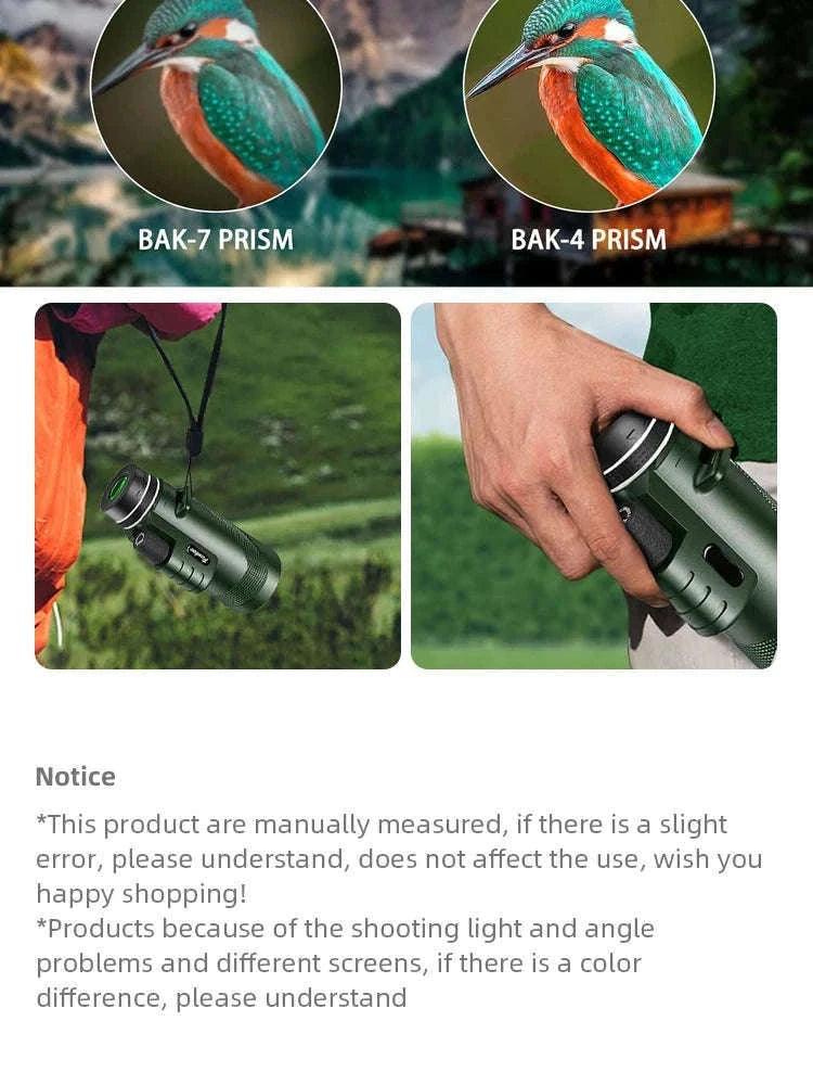 Portable HD Monocular Telescope for Outdoor Adventures-G872D-Green suit2