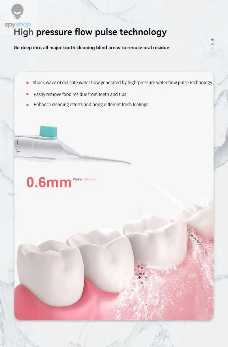 Portable High-Pressure Oral Irrigator – Travel-Friendly Deep Cleaning Water Jet-black