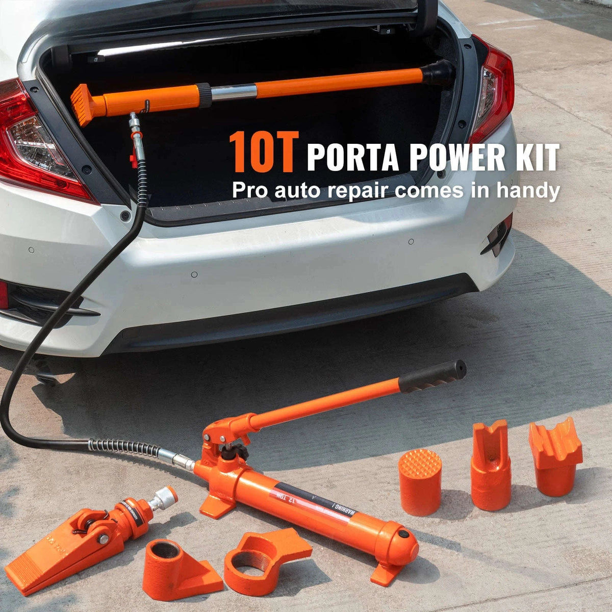 Portable Hydraulic Jack Kit 10/12T with Hose and Case-12T / United States