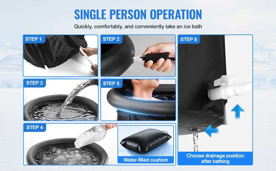Portable Ice Bath Tub for Athletes 33.5" Cold Plunge Pool-75x90 / spain