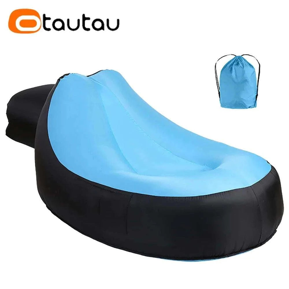 Portable Inflatable Lounger for Camping, Beach & Outdoor Relaxing-green
