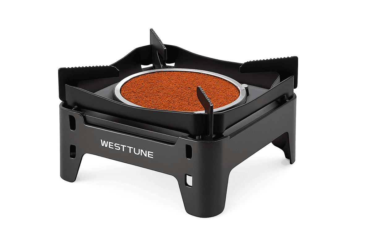Portable Infrared Gas Stove with Electronic Ignition for Camping-Round White