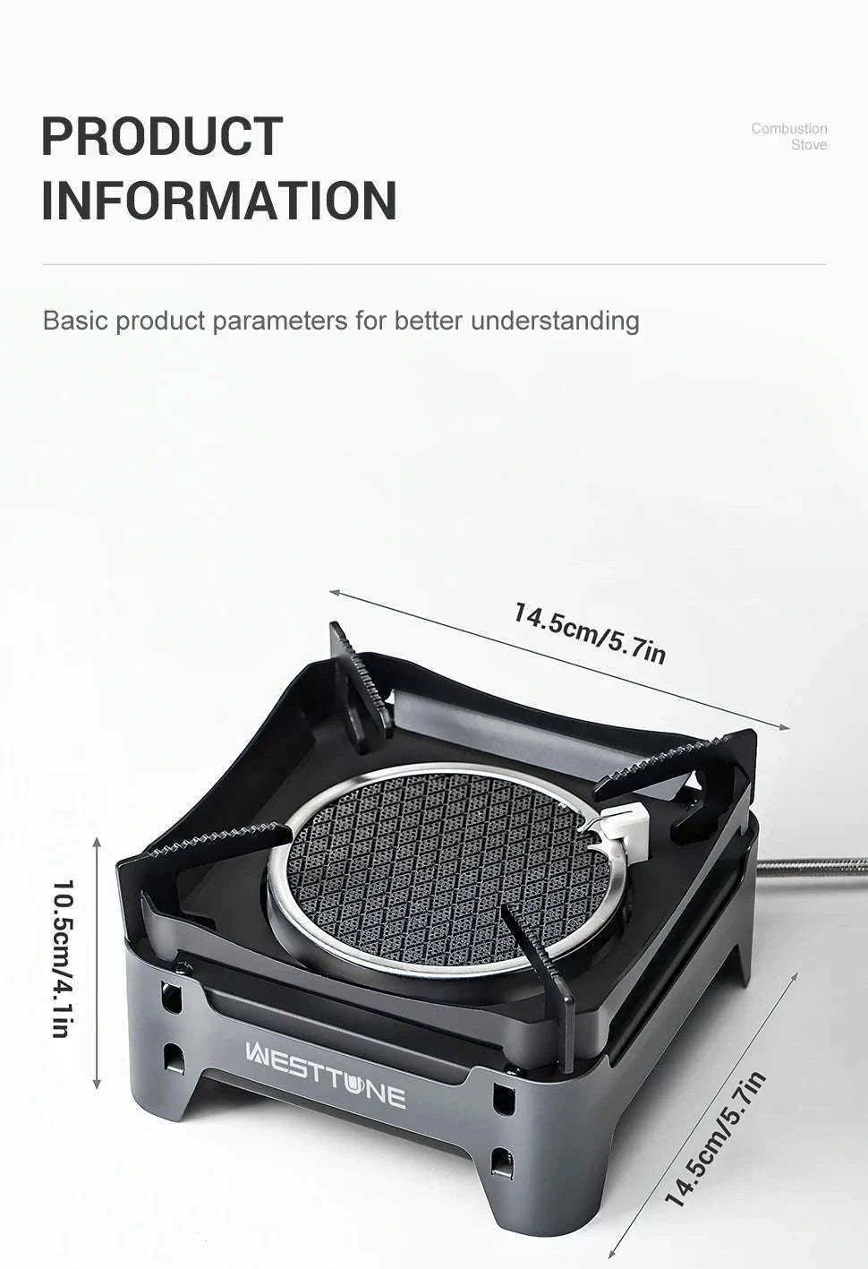 Portable Infrared Gas Stove with Electronic Ignition for Camping-Round White