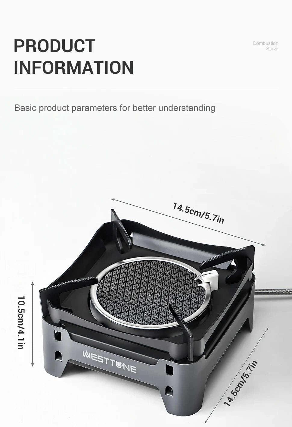 Portable Infrared Gas Stove with Electronic Ignition for Camping-Round White