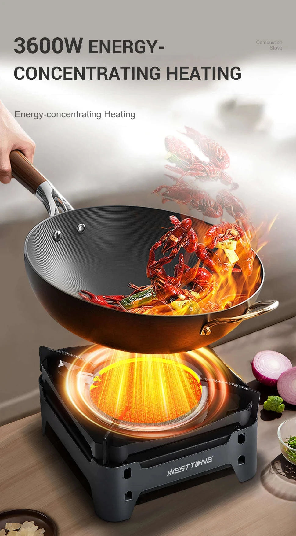 Portable Infrared Gas Stove with Electronic Ignition for Camping-Round White