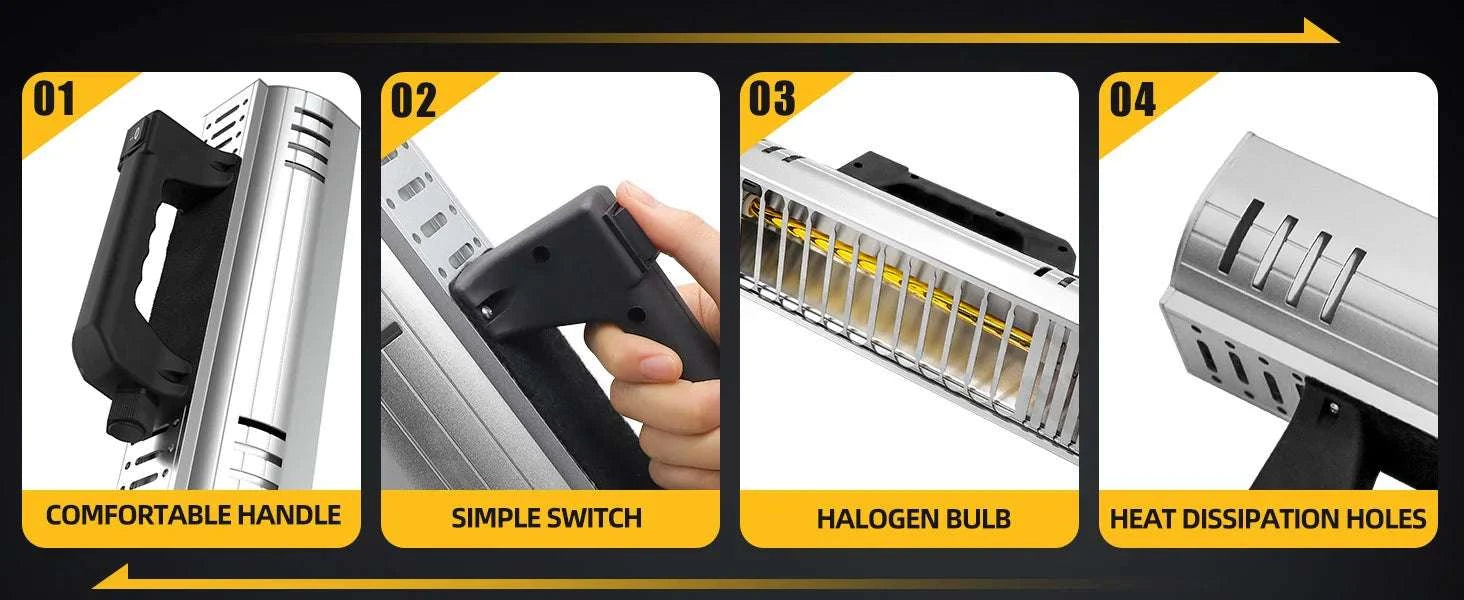 Portable Infrared Paint Curing Lamp 1000W/2000W for Car Repair-DT-SC-002 / 220V EU / GERMANY