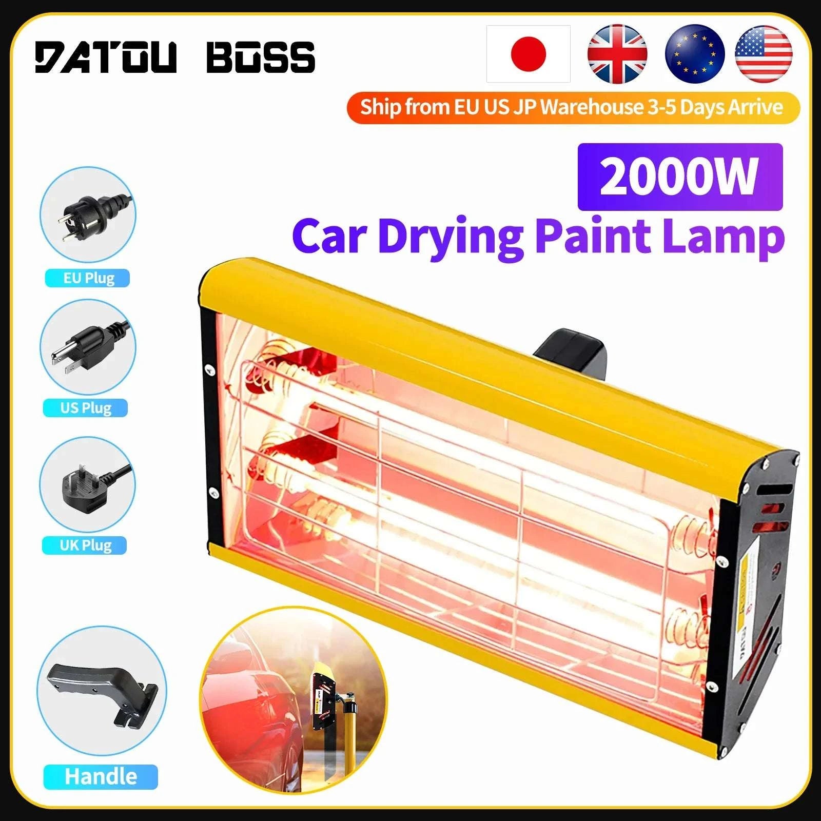 Portable Infrared Paint Curing Lamp 1000W/2000W for Car Repair-DT-SC-002 / 220V EU / GERMANY