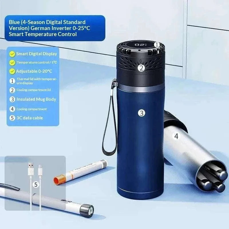 Portable Insulin Cooler Mini Fridge with Digital Temperature Control-Black / CN