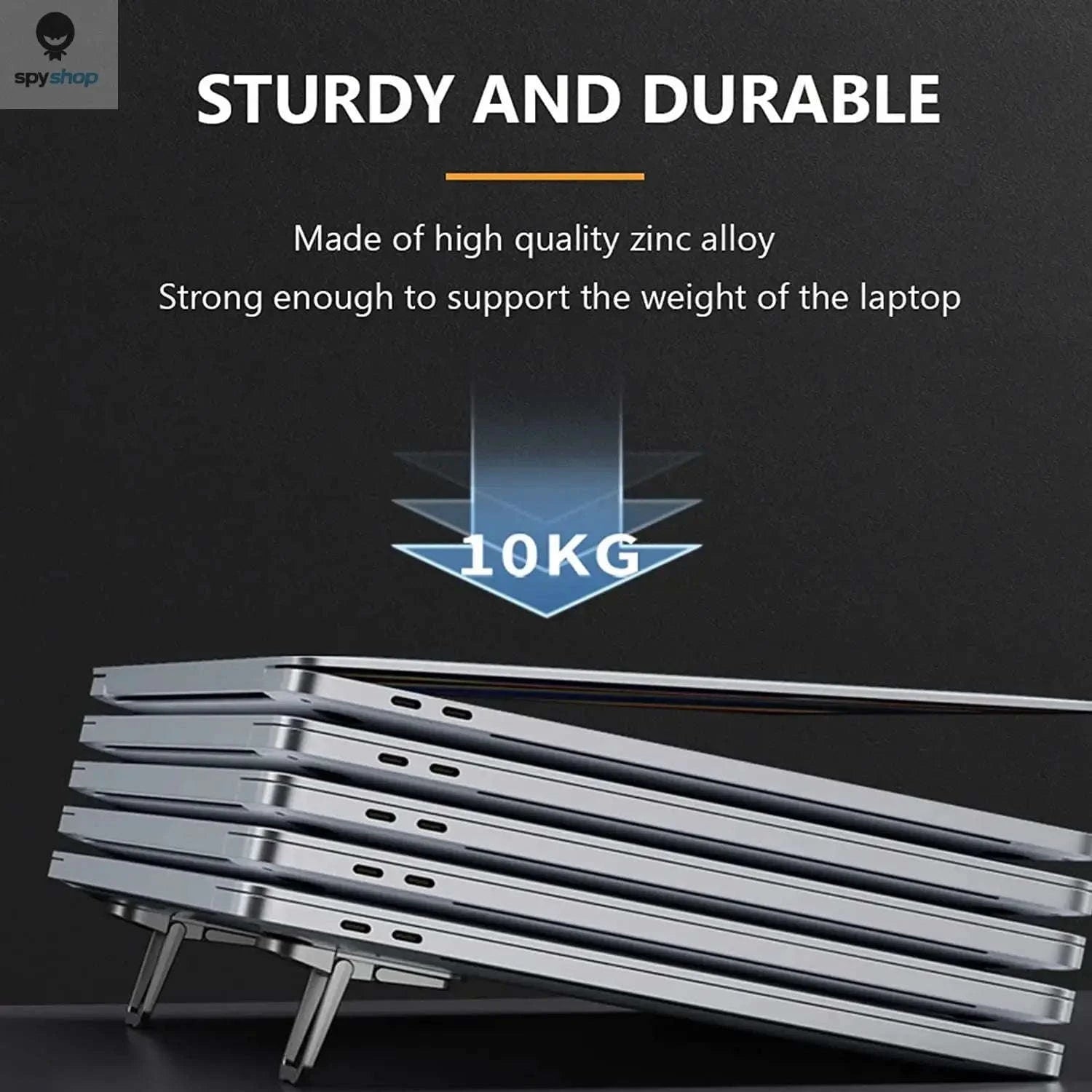 Portable Laptop Stand – Adjustable, Foldable & Workspace-Friendly Support-A-Black