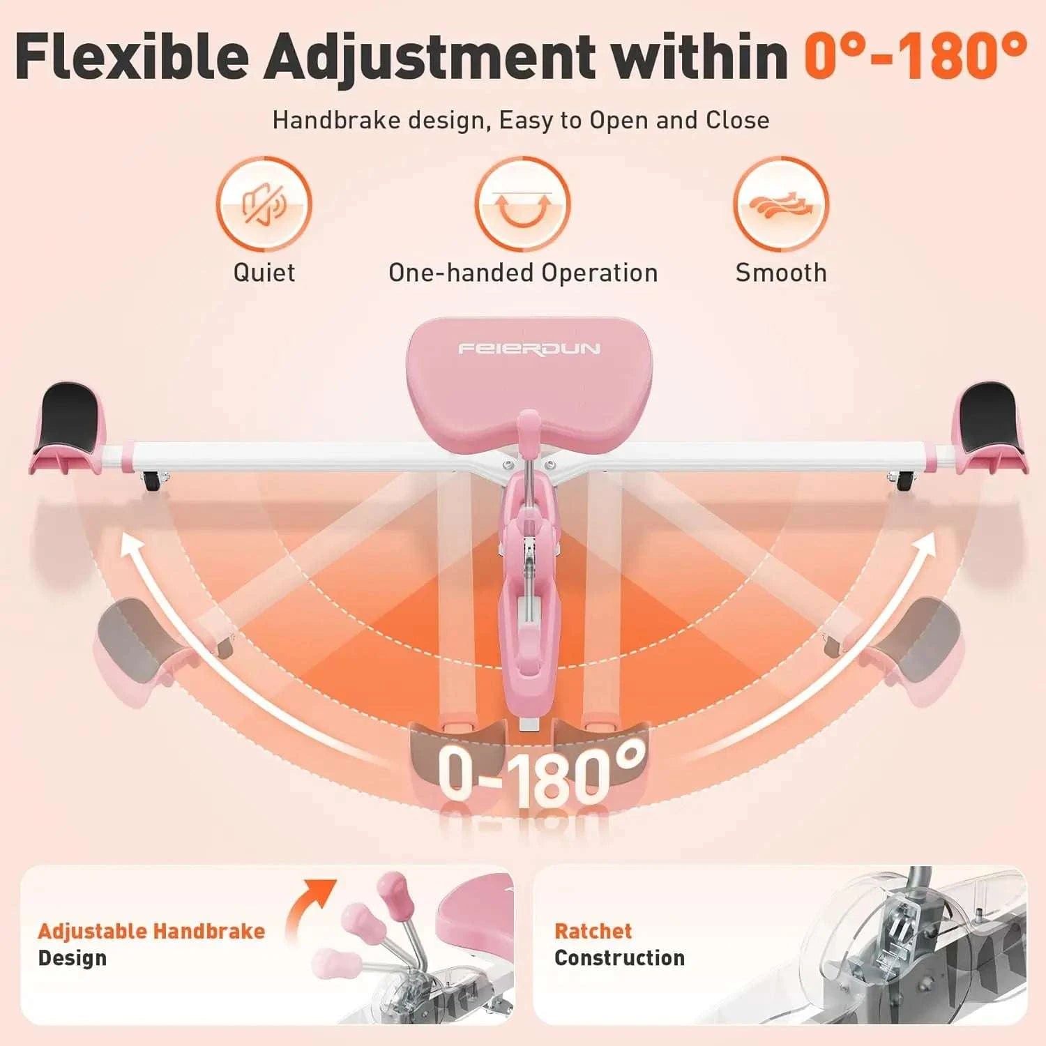 Portable Leg Stretcher Machine with 0–180° Split Training Control-Pink / United States