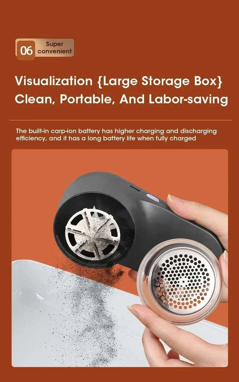 Portable Lint Remover with LED Display-Grey
