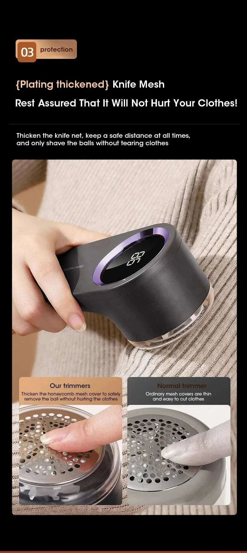 Portable Lint Remover with LED Display-Grey